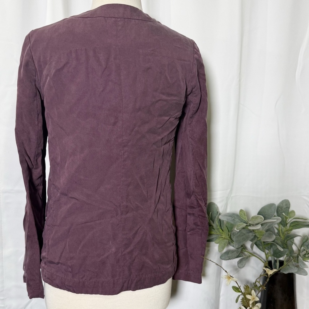 3/$20 Anthropologie Elevenses Blazer Jacket Open Front Purple women’s size 4 - Picture 3 of 11